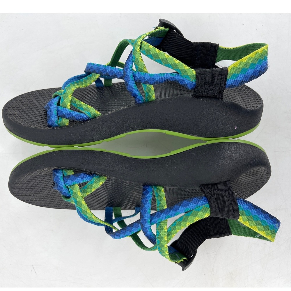 Chaco Z/Cloud 2 Sandals Womens 6 Blue Green Excellent Strappy Toe Loop Hiking - Picture 4 of 7